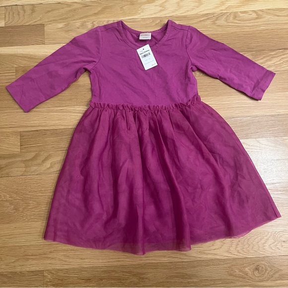 NWT Hanna Andersson Solid Long Sleeve Tulle Dress - Picture 2 of 3